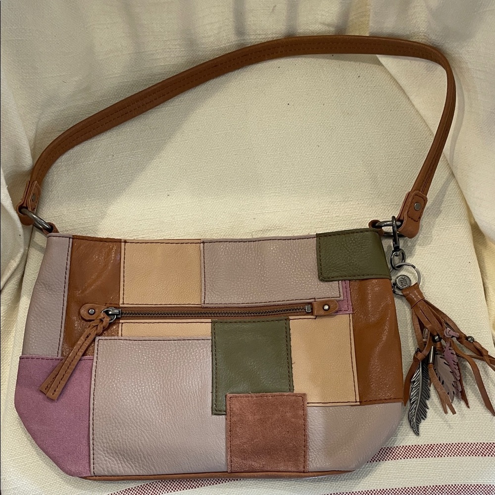 The Sak Multi-Color Patchwork Leather Shoulder Bag